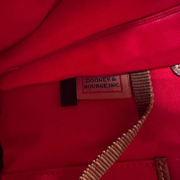 Dooney & Bourke Blue Embossed Leather Satchel Bag with Tan Trim - Picture 7 of 7